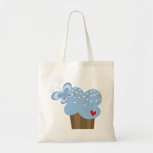 Bolsa Tote Borboletas de árvores de Cupcakes brancos Doce Ani (Frente)