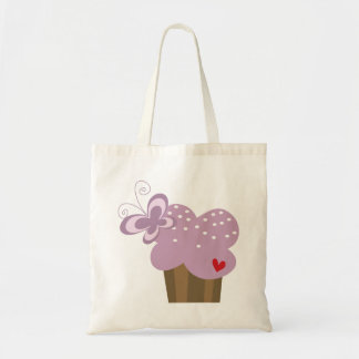 Bolsa Tote Borboletas de árvores de Cupcakes brancos Doce Ani