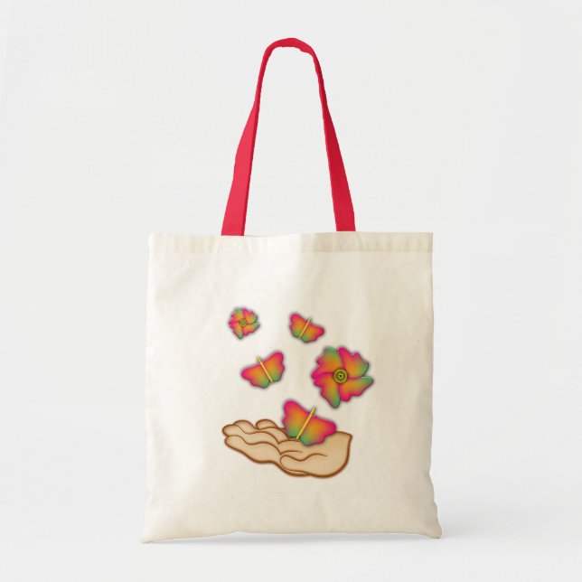 Bolsa Tote Borboletas e flores (Frente)