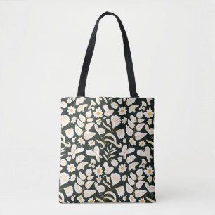Bolsa Tote Borboletas e flores: Padrão de Verão de Doodle.