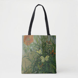 Bolsa Tote Borboletas e Papoulas por Vincent van Gogh