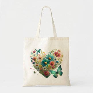 Bolsa Tote Borboletas Flor Silvestre Sussurrante Botânica
