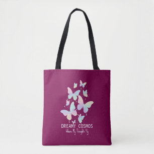 Bolsa Tote Borboletas Galáxia Pastel Sonho Estético