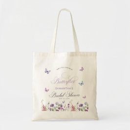 Bolsa Tote Borboletas Modernas Flores Silvestres Chá de Bebê 