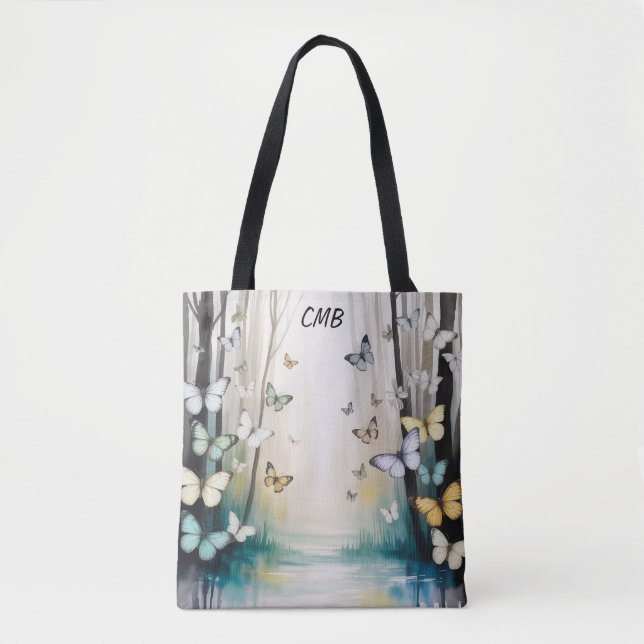 Bolsa Tote Borboletas Sutis Personalizadas (Frente)