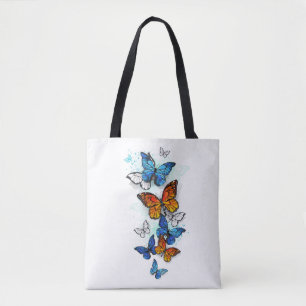 Bolsa Tote Borboletas voadoras Morpho e Monarca