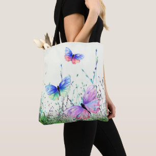 Bolsa Tote Borboletas voando Primavera