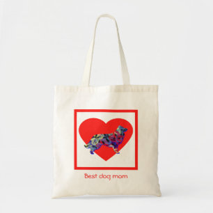 Bolsa Tote Borda Cachorro Silhout Red Melhor Cachorro Mãe