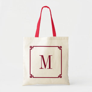 Bolsa Tote Borda Chave Grega Britânica Monograma