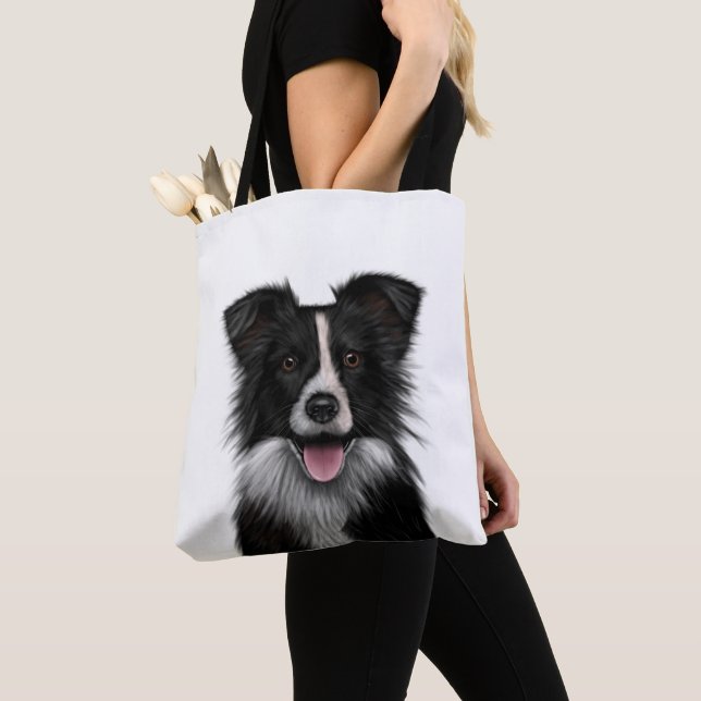 Bolsa Tote Borda Collie - Cão Ovino (Close Up)