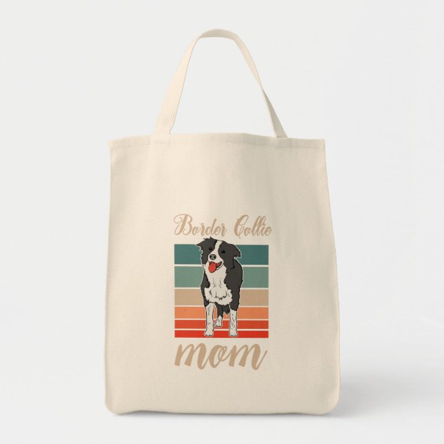 Bolsa Tote Borda Collie Mãe Dia de as mães Cão (Frente)