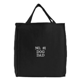 Bolsa Tote Bordada Melhor Pai de Cachorro Dia dos Pais Amantes de Ani