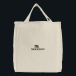 Bolsa Tote Bordada Sr. Sobrenome de script personalizado natural pret<br><div class="desc">Chic Sr. Sobrenome preto e script natural elegante chic Embroidered Baseball Boné. Disponível em muitas cores e opções de estilo</div>
