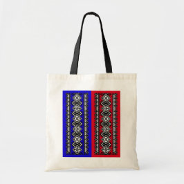 Bolsa Tote Bordado azul e vermelho