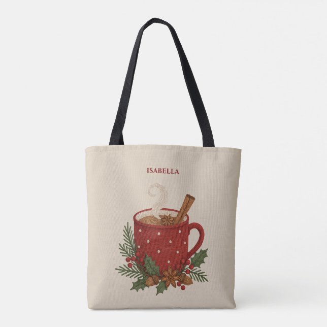 Bolsa Tote Bordado russo Cacau de Natal com canela (Verso)