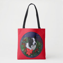Bolsa Tote Border Collie Christmas