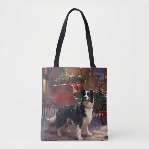 Bolsa Tote Border Collie Christmas Fesason