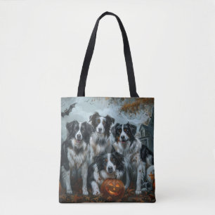 Bolsa Tote Border Collie Noite de Halloween Delícia Canina
