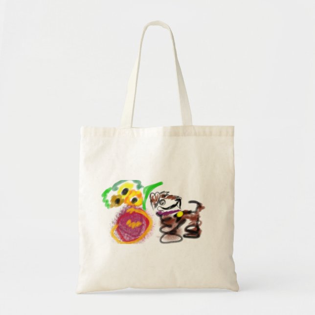 Bolsa Tote Border Collie sunflowers  (Frente)