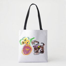 Bolsa Tote Border Collie sunflowers 