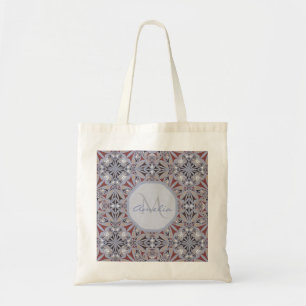 Bolsa Tote Bordô e Cinza Padrão Elegante Personalizado