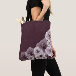 Bolsa Tote Borgonha Textured com flores