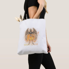 Bolsa Tote Born to Rise – Skeleton Angel with Sword Design