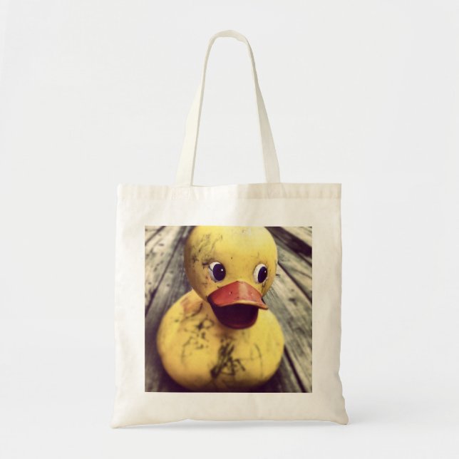Bolsa Tote Borracha Amarela Ducky coberta em Sujeira! (Frente)