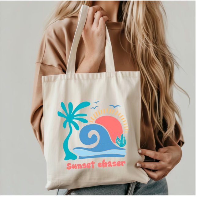 Bolsa Tote Borracha Sunset Retro Boho Summer (Criador carregado)
