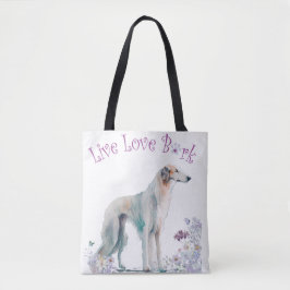 Bolsa Tote Borzoi Dog Mãe Floral