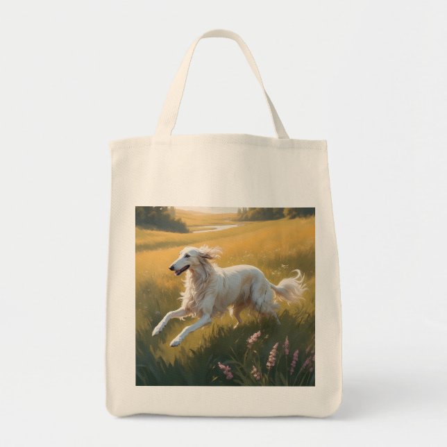 Bolsa Tote Borzoi Elegant Grocery Tote Bag (Frente)