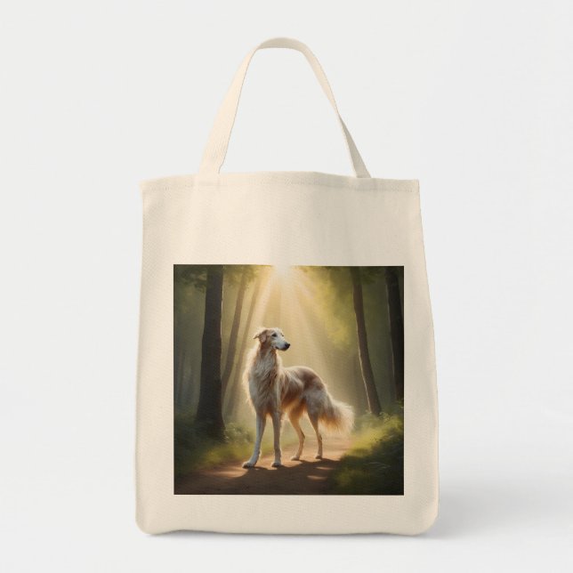 Bolsa Tote Borzoi Elegant Grocery Tote Bag (Frente)