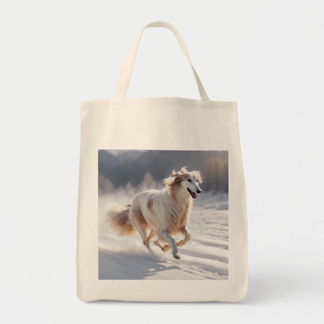 Bolsa Tote Borzoi Elegant Grocery Tote Bag (Frente)