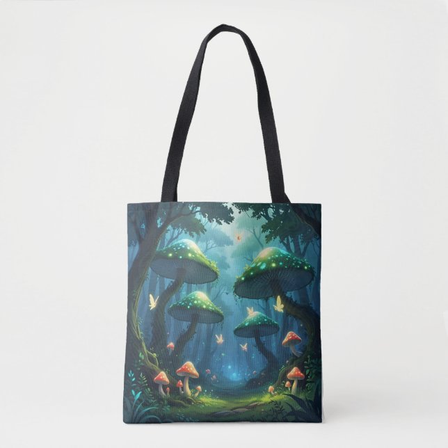 Bolsa Tote bosque de fantasía con hongos (Frente)