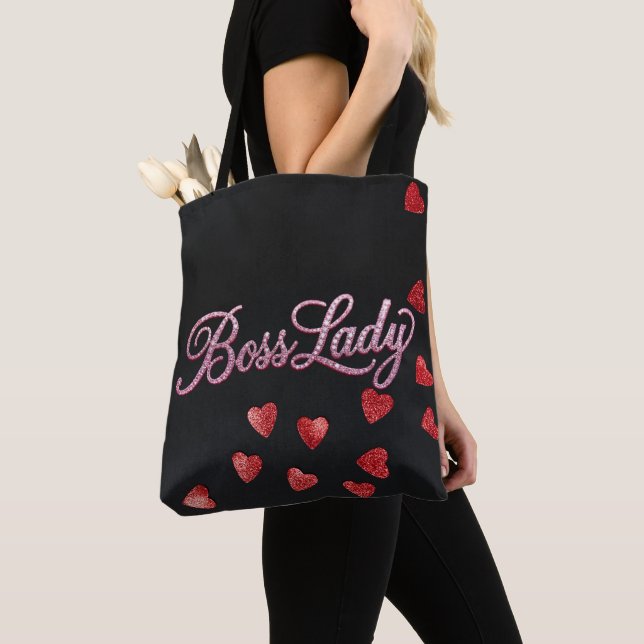 Bolsa Tote Boss Lady Hearts All-Over-Print (Close Up)