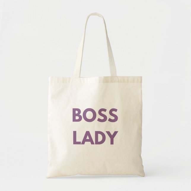 Bolsa Tote Boss Lady Tote Bag Purple Letters (Frente)