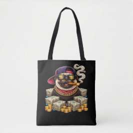 Bolsa Tote Boss Pug — Bling Pug com Dinheiro e Charuto"