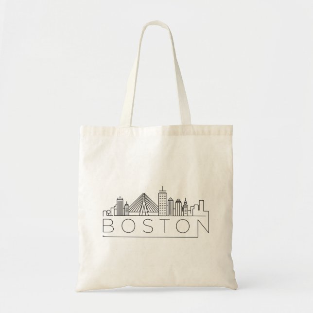 Bolsa Tote Boston City Skyline, linha do horizonte de boston  (Frente)