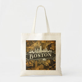 Bolsa Tote Boston, horizonte da cidade de Massachusetts com m