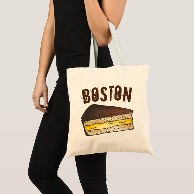 Bolsa Tote Boston MÃE Cream Pie Slice Foodie Massachusetts (Frente (produto))