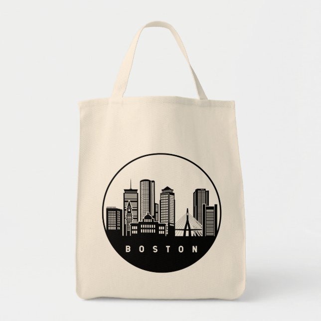 Bolsa Tote Boston Massachusetts Skyline (Frente)