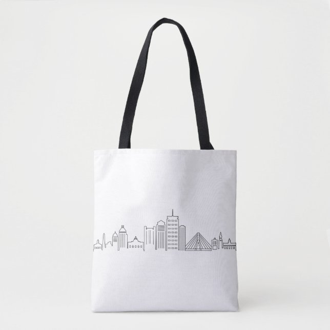 Bolsa Tote BOSTON Massachusetts USA City Skyline Silhouette (Frente)