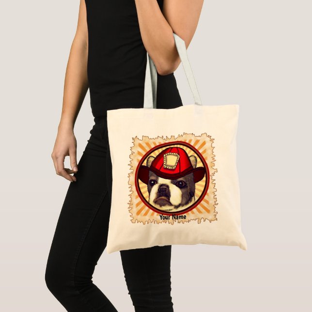 Bolsa Tote Boston Terrier Bombeiro (Frente (produto))