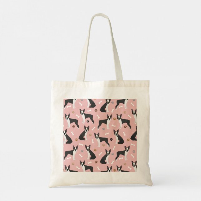 Bolsa Tote Boston Terrier Bones e patas Toalha (Verso)