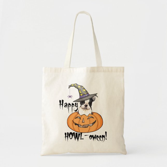 Bolsa Tote Boston Terrier Halloween (Frente)