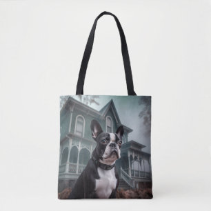 Bolsa Tote Boston Terrier Halloween Scary