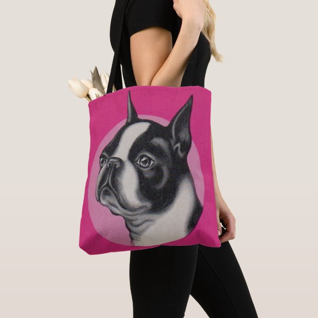 Bolsa Tote Boston terrier impressão (Close Up)