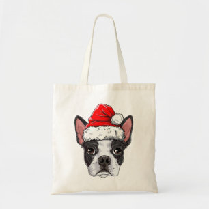 Bolsa Tote Boston Terrier Papais noeis A Camiseiros De Natal