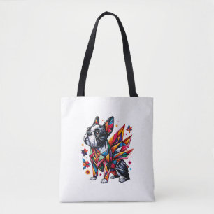 Bolsa Tote Boston Terrier t-shirt origami engraçada Clássica