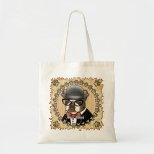 Bolsa Tote Boston Terrier Vestindo Óculos